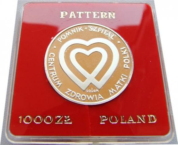 1000 zlotych 1986 Polish Mother's Health Center pattern