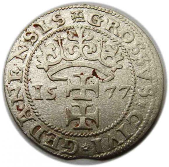 Grosz 1577 Oblężenie Gdańska (2)