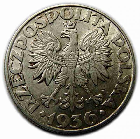 5 złotych 1936 II RP Żaglowiec (2)