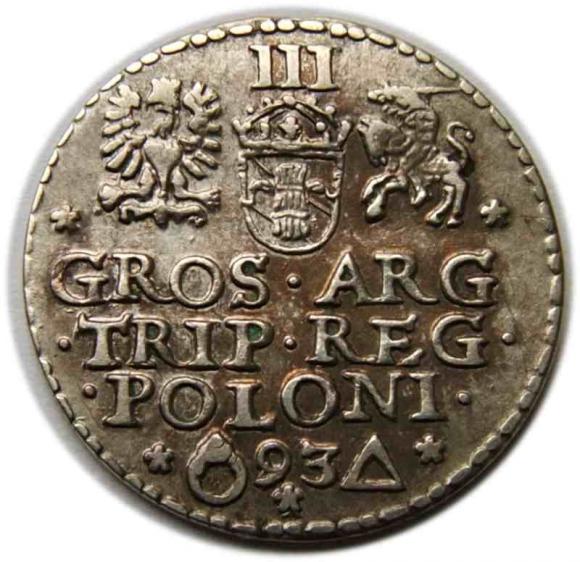 Trojak 1593 Zygmunt III Waza Malbork (2)