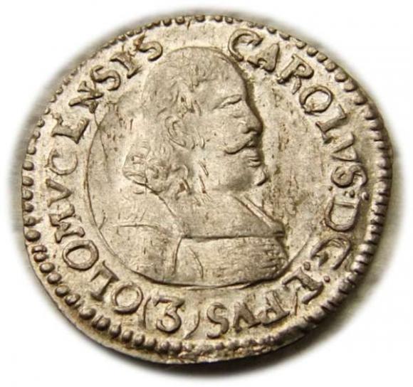 3 krajcary 1670 Karol II Lichtenstein Ołomuniec  (1)