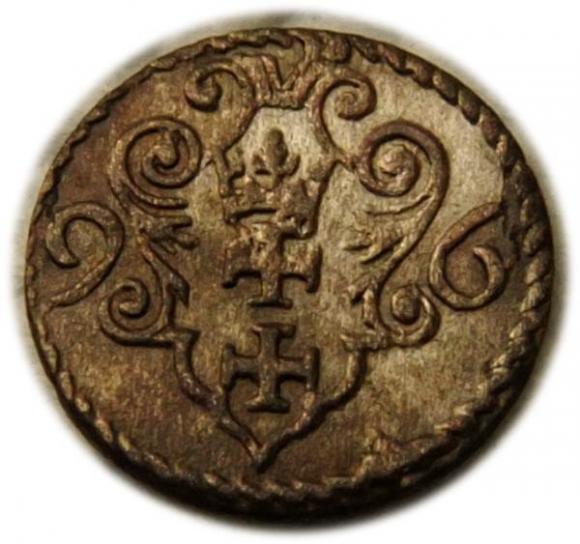 Denar 1596 Zygmunt III Waza Gdańsk (1)