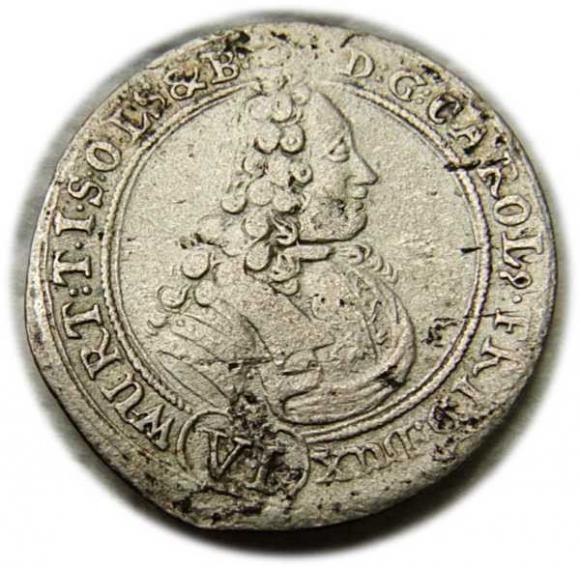 6 kreuzer 1715 Charles Frederick I Duchy of Olesnica (1)