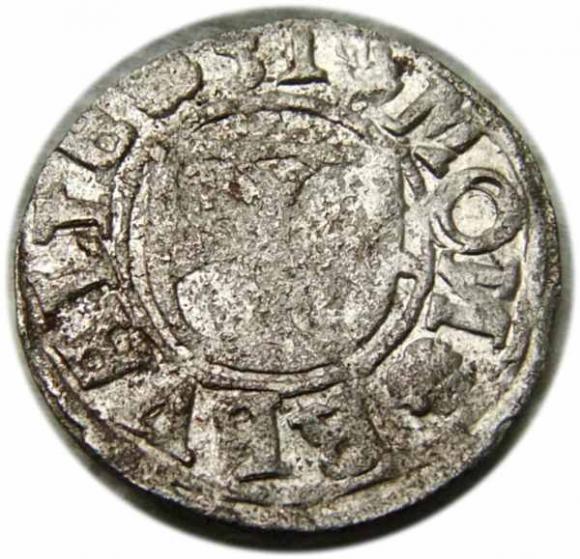 Szeląg 1551 Zakon Kawalerów Mieczowych Rewal (2)