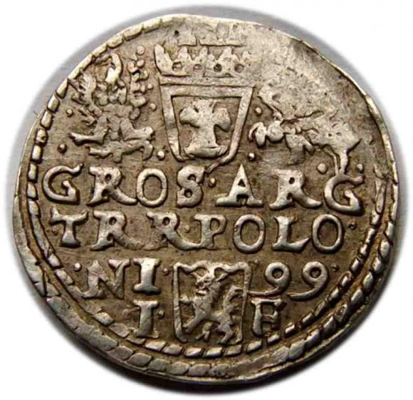 Trojak 1599 Zygmunt III Waza Olkusz (2)