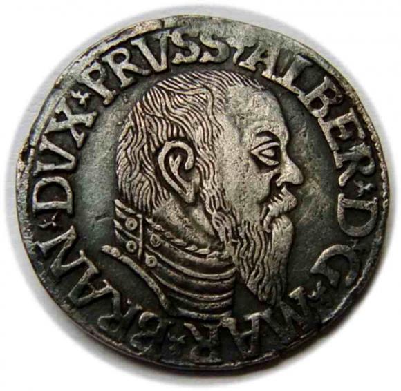 Trojak 1544 Albrecht Hohenzollern Księstwo Pruskie Królewiec (1)