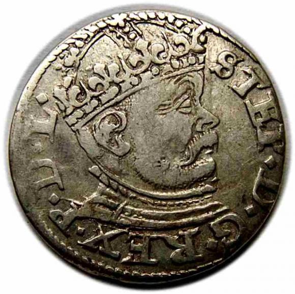 Trojak 1586 Stefan Batory Ryga (1)