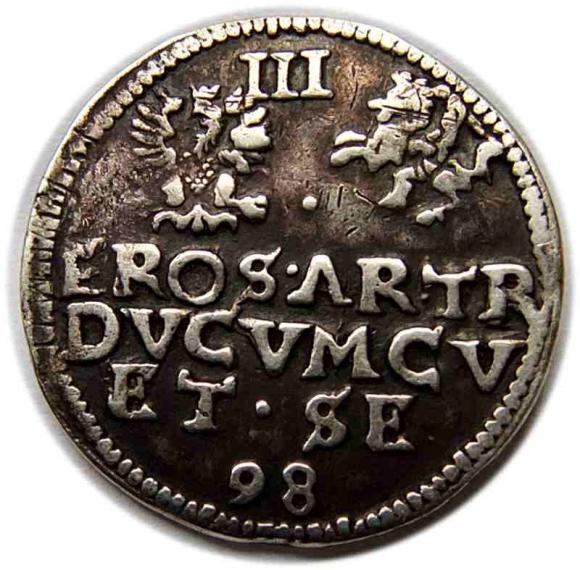 Trojak 1598 Wilhelm Kettler Księstwo Kurlandzkie Mitawa (2)