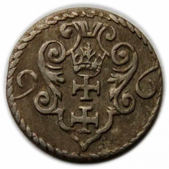 Denar 1596 Zygmunt III Waza Gdańsk (1)