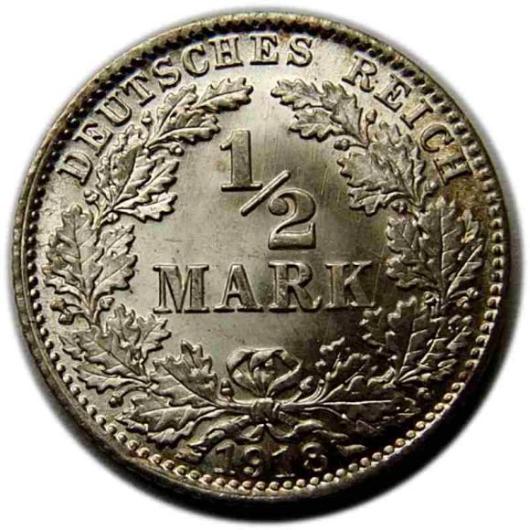 1/2 marki 1918 Wilhelm II Hohenzollern Niemcy Monachium (1)