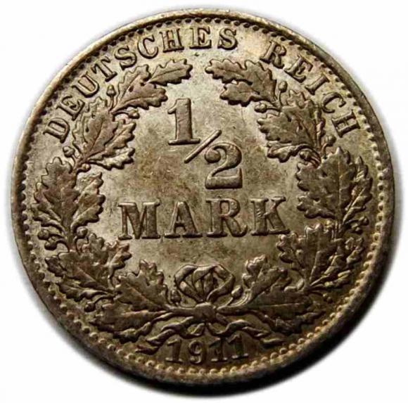 1/2 marki 1911 Wilhelm II Hohenzollern Niemcy Berlin (1)