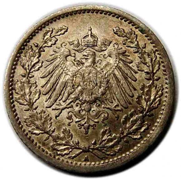 1/2 marki 1911 Wilhelm II Hohenzollern Niemcy Berlin (2)