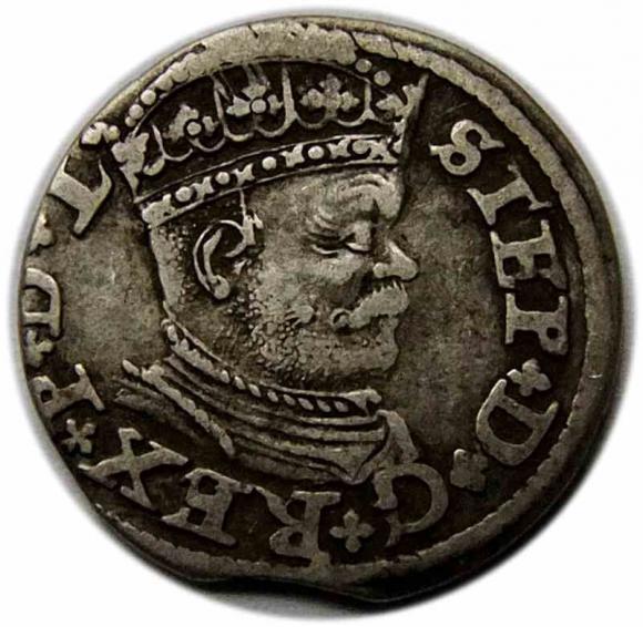 Trojak 1586 Stefan Batory Ryga (1)