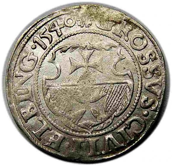 Grosz 1540 Zygmunt I Stary Elbląg (1)