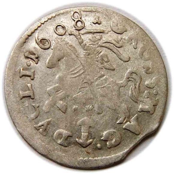 Grosz 1608 Zygmunt III Waza Litwa Wilno (1)