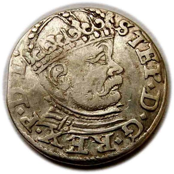 Trojak 1586 Stefan Batory Ryga (1)