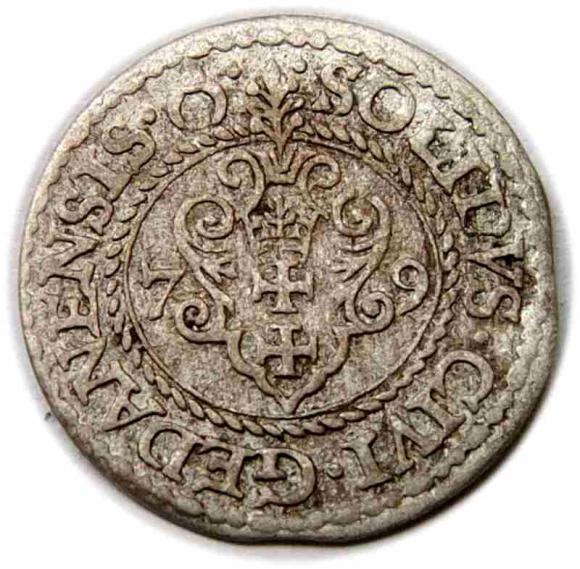 Szeląg 1579 Stefan Batory Gdańsk (1)