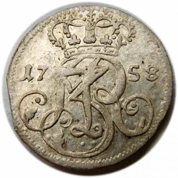 Trojak 1758 August III Sas Gdańsk (1)