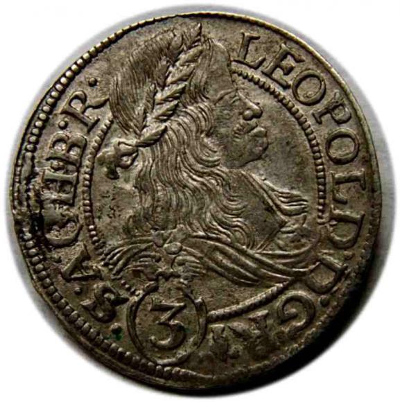 3 krajcary 1667 Leopold I Wrocław (1)