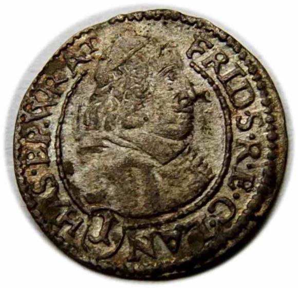1 krajcar 1671 Fryderyk Heski Księstwo Nyskie Biskupów Wrocławskich Nysa (1)