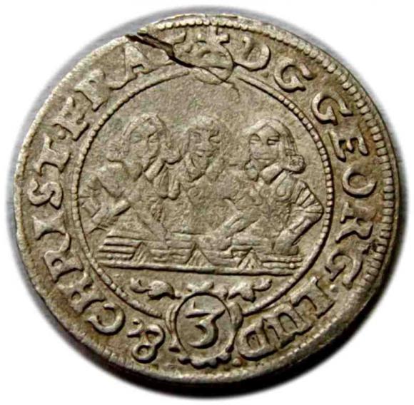 3 krajcary 1657 Jerzy III Ludwik IV Chrystian Księstwo Brzesko - Legnicko - Wołowskie Brzeg (1)