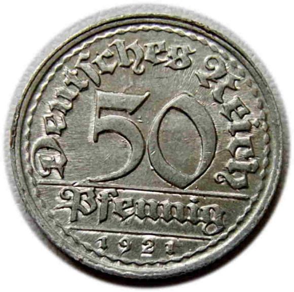 50 fenigów 1921 Niemcy Republika Weimarska (1)