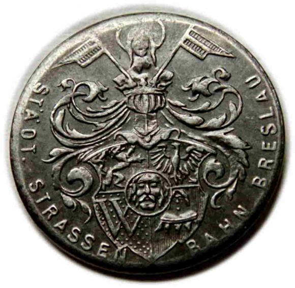 Żeton tramwajowy Wrocław / Breslau (2)