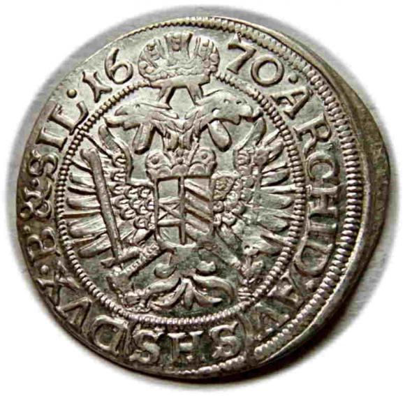 3 krajcary 1670 Leopold I Habsburg Wrocław (2)