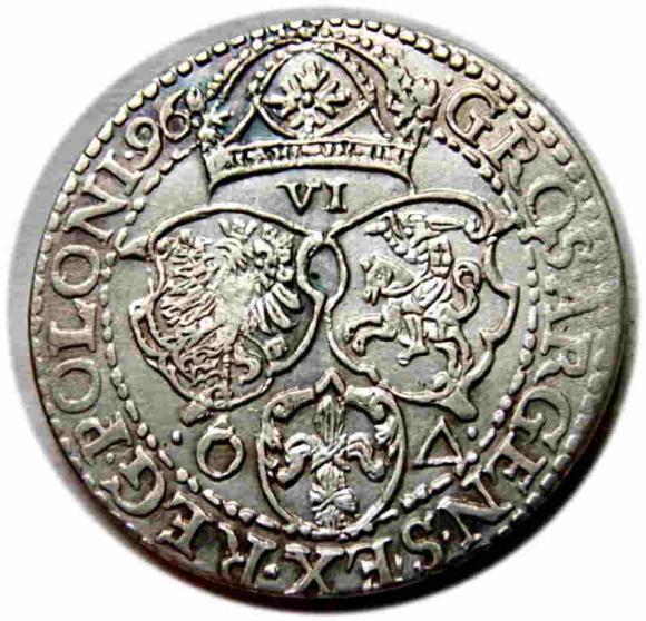  6 groschen 1596 Sigismund III Vasa Malbork (2)