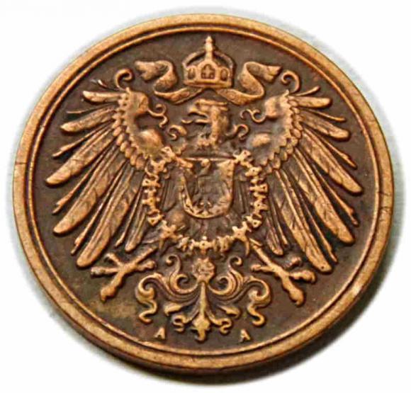 1 fenig 1907 Wilhelm II Hohenzollern Niemcy Berlin (2)