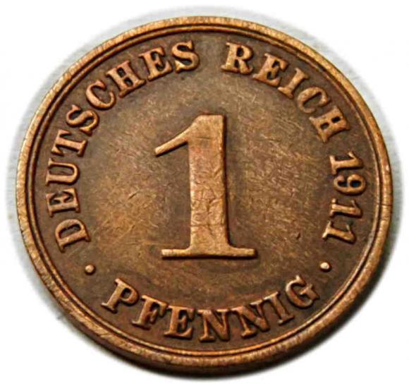 1 fenig 1911 Wilhelm II Hohenzollern Niemcy Berlin (1)