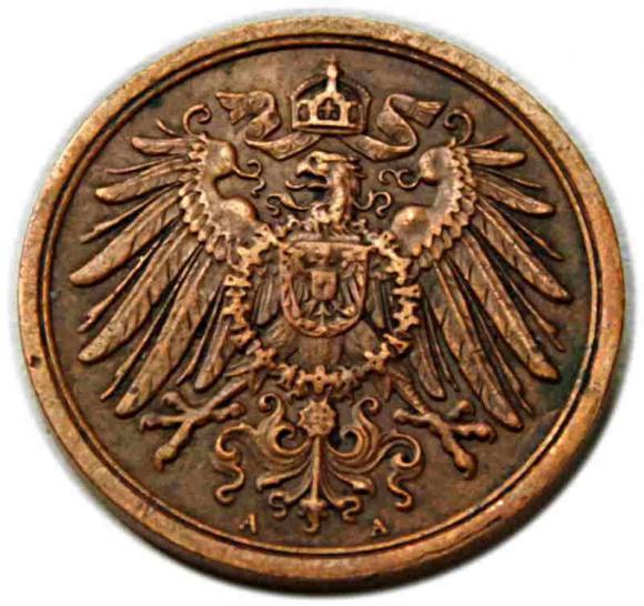 2 fenigi 1911 Wilhelm II Hohenzollern Berlin (2)