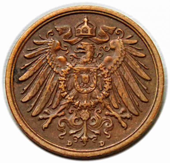 2 fenigi 1913 Wilhelm II Hohenzollern Niemcy Monachium (2)