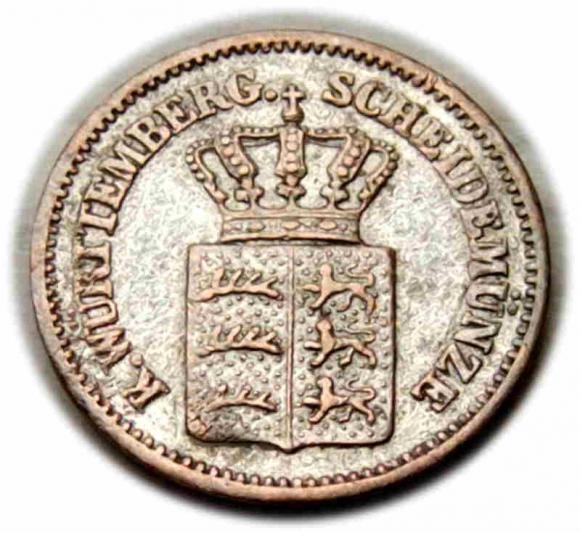 1 krajcar 1873 Karol Wirtemberski Wirtembergia (2)