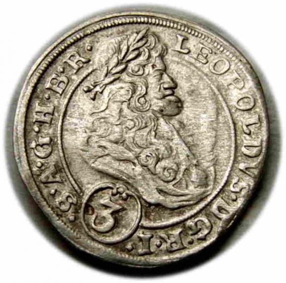 3 krajcary 1695 Leopold I Wrocław (1)