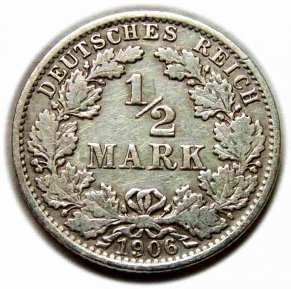 1/2 marki 1906 Wilhelm II Hohenzollern Niemcy Berlin (1)