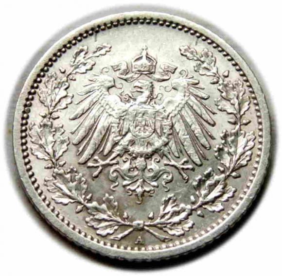 1/2 marki 1911 Wilhelm II Hohenzollern Niemcy Berlin (2)