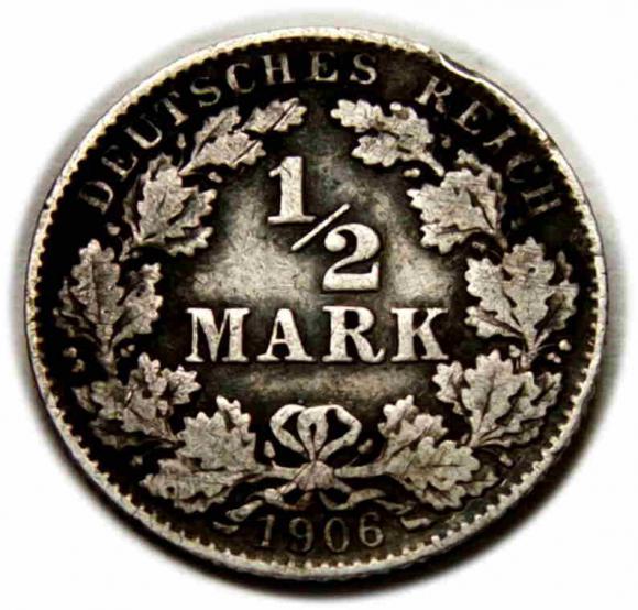 1/2 marki 1906 Wilhelm II Hohenzollern Niemcy Monachium (1)