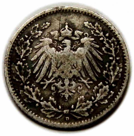 1/2 marki 1906 Wilhelm II Hohenzollern Niemcy Monachium (2)