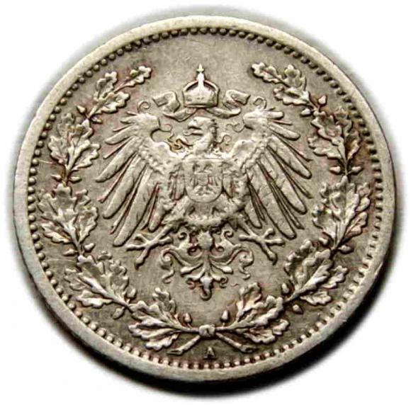 1/2 marki 1909 Wilhelm II Hohenzollern Niemcy Berlin (2)