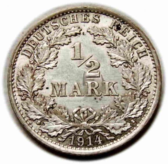 1/2 marki 1914 Wilhelm II Hohenzollern Niemcy Berlin (1)