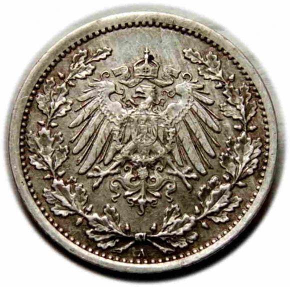1/2 mark 1917 Wilhelm Germany Berlin