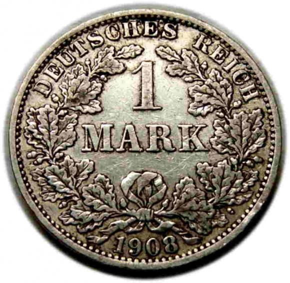 1 marka 1908 Wilhelm II Hohenzollern Niemcy Berlin (1)