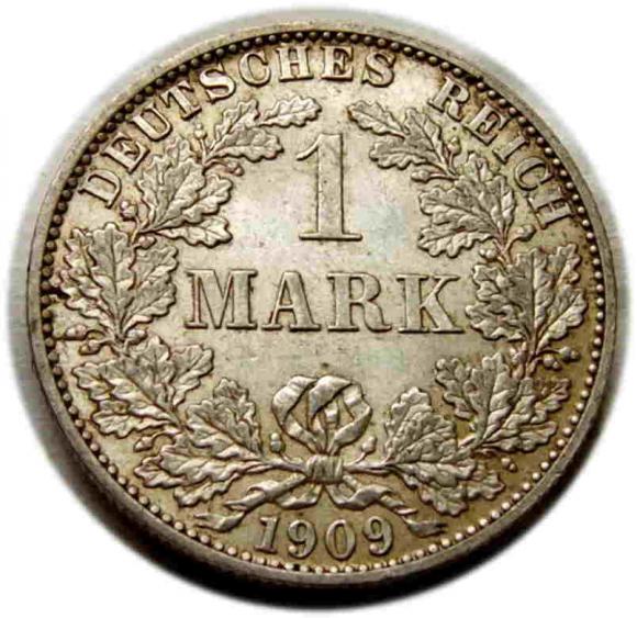 1 marka 1909 Wilhelm II Hohenzollern Niemcy Berlin (1)