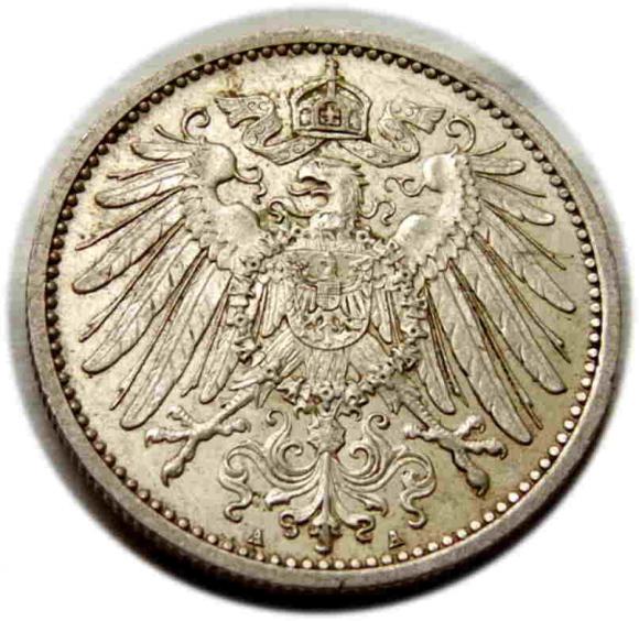 1 marka 1909 Wilhelm II Hohenzollern Niemcy Berlin (2)