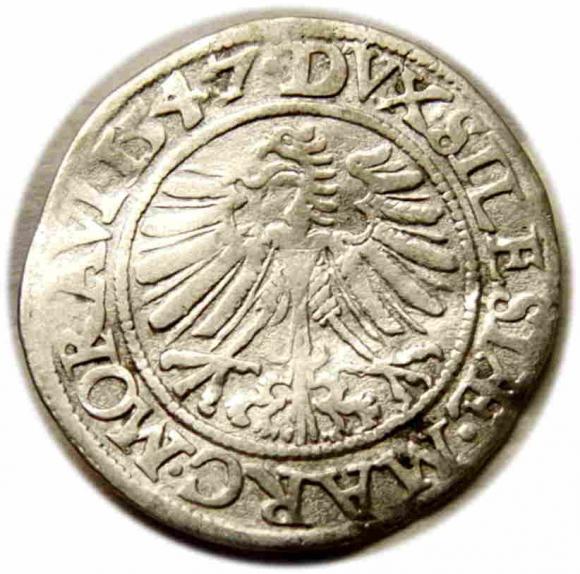 Grosz 1547 Ferdynand I Śląsk Wrocław (2)