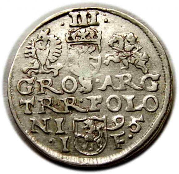 Trojak 1595 Zygmunt III Waza Olkusz (2)