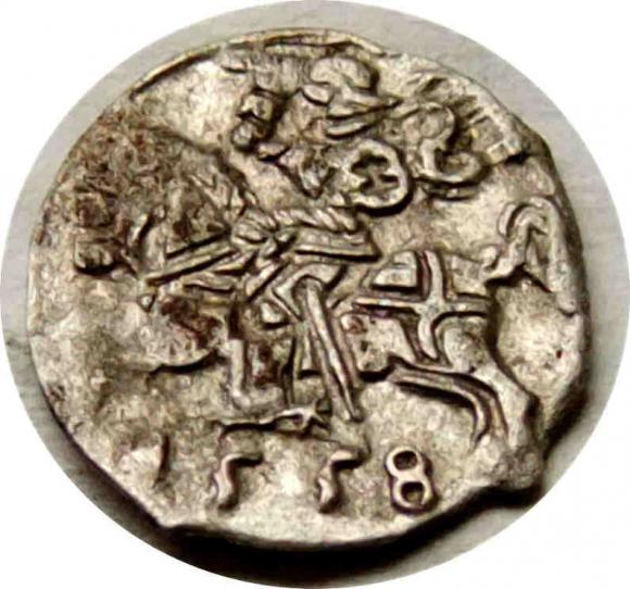 Denar 1558 Zygmunt II August Wilno (1)