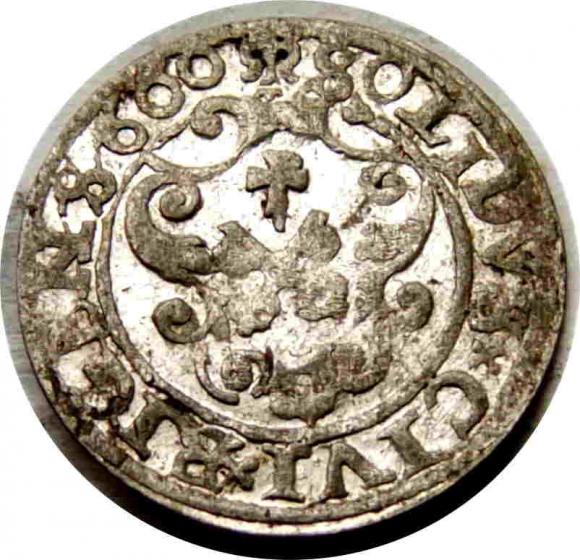 Szeląg 1600 Zygmunt III Waza Ryga (2)