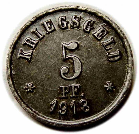 5 fenigów 1918 Zielona Góra / Grunberg (1)